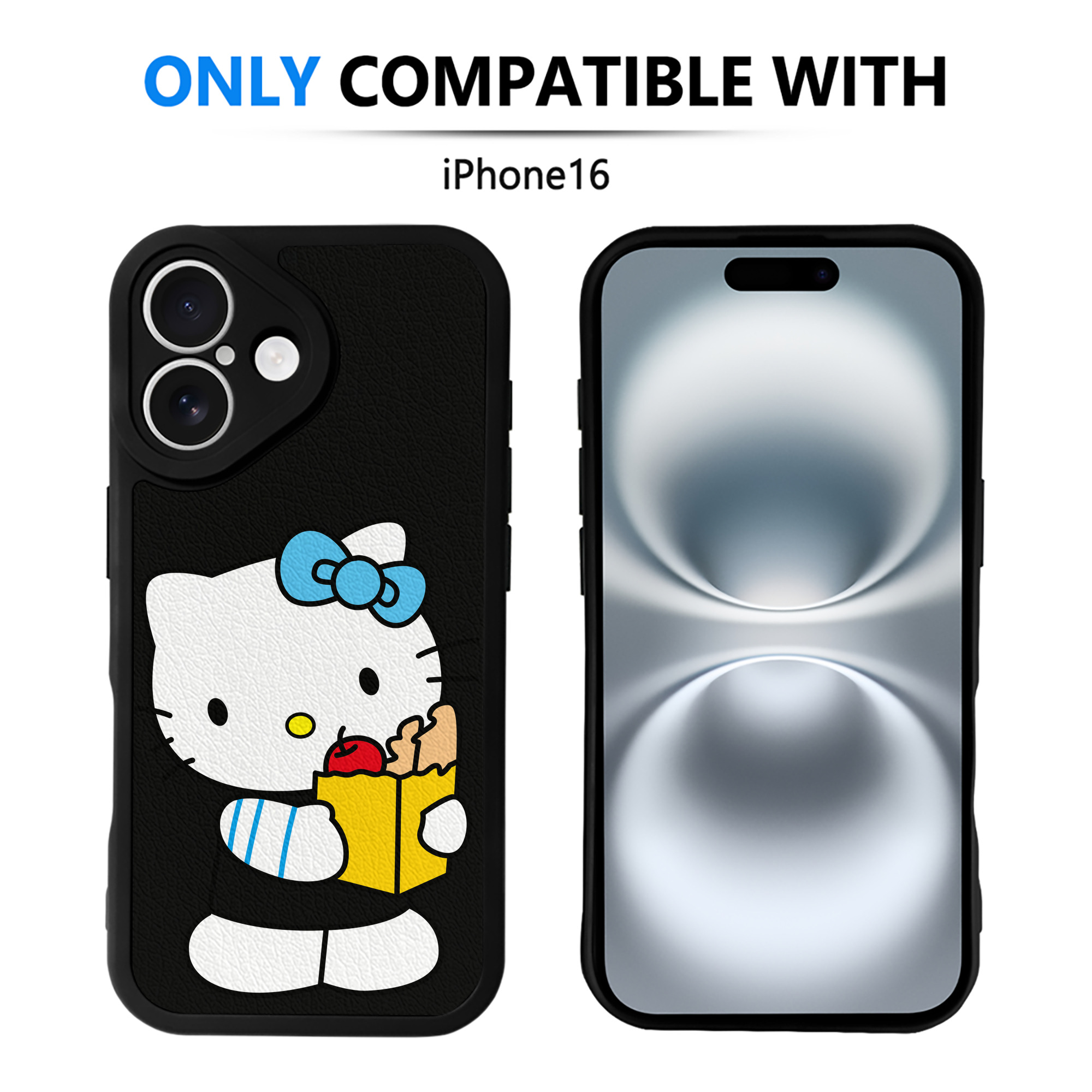 （画像用） Hello Kitty ハローキティ 【iPhone 16シリーズ対応】シリコンスマホケース（レザー調） 材質：シリコン